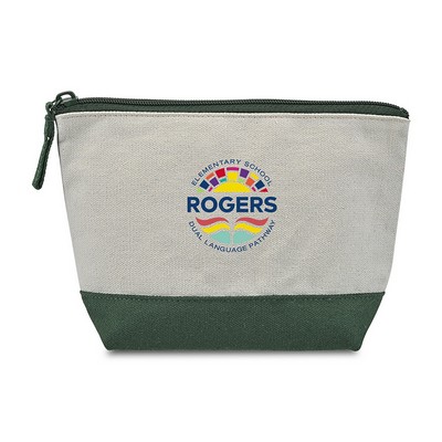 Canvas Zippered Pouch - Green