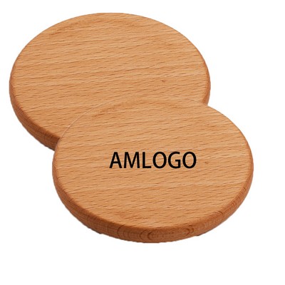 Sleek Ebony Wood Coasters in Modern Flat Design