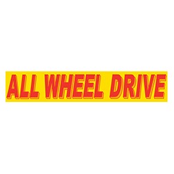 "ALL WHEEL DRIVE" Red/Yellow Rectangle Slogan Vinyl Sticker