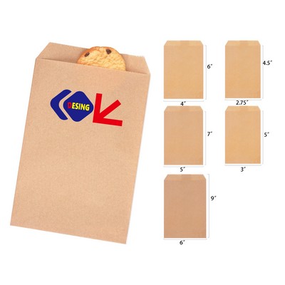 Brown Flat Medium Kraft Paper Bags