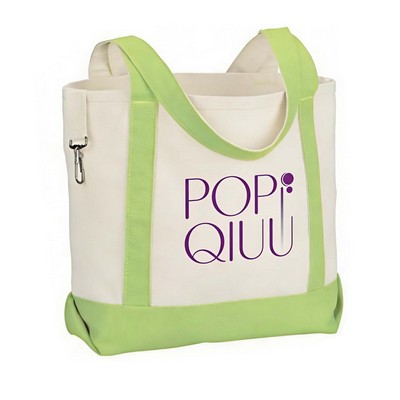 Two-Tone Accent Gusseted Tote Bag