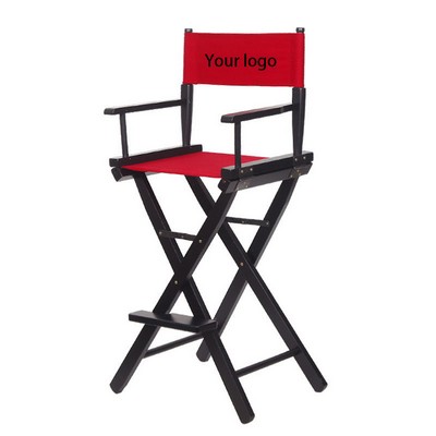 Folding Wooden Director Chair with Canvas Seat and Back