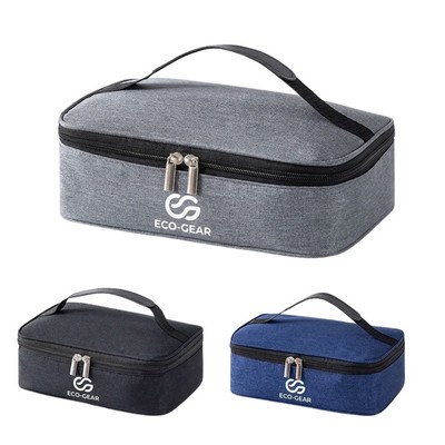 Oxford Cloth Insulated Lunch Bag With Top Handle