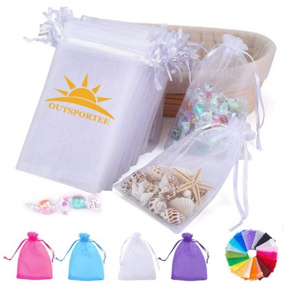 4x6" Premium Sheer Drawstring Organza Jewelry Bags