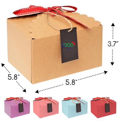 Brown Kraft Cookie Boxes with Ribbons & Tags