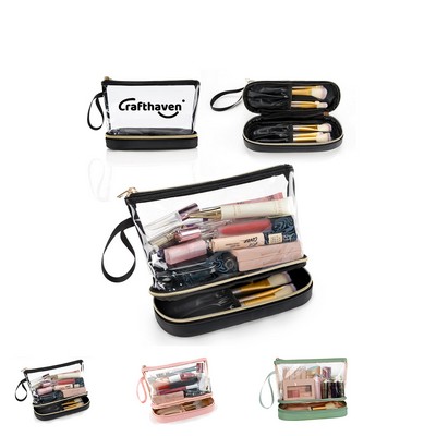 Clear Cosmetic Bag With Wet Pocket