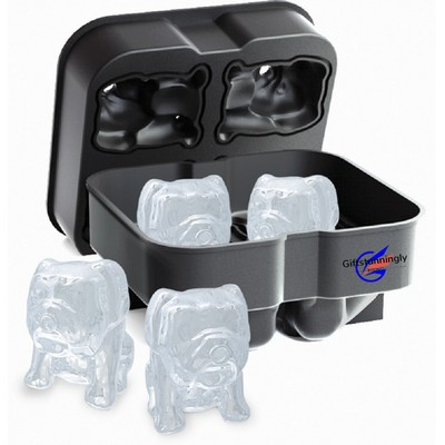 4 Cavity Silicone Bulldog Ice Mold