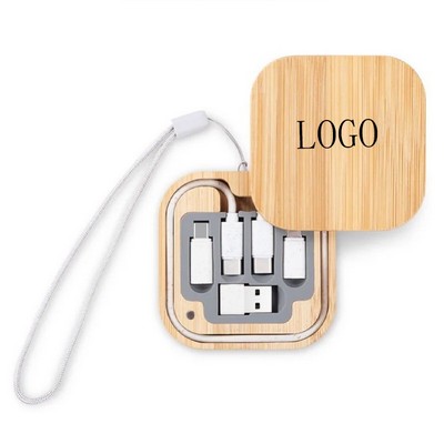Biodegradable Multi Function Adapter Bamboo Cable Organizer