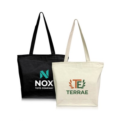 Medium Cotton Canvas Zipper Tote Bag
