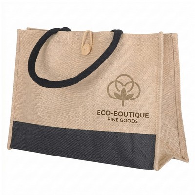 Promotional Color Block Jute Bag