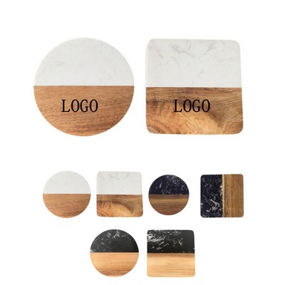 Marble Acacia Wood Coaster