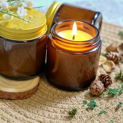 Scented Candle Glass Jar With Cover