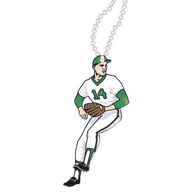 Baseball Player Promotional Key Chain w/ Black Back (8 Square Inch)