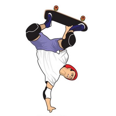 Skateboarding Promotional Magnet w/ Strip Magnet (3")