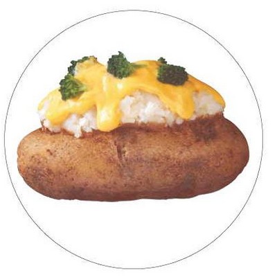 Baked Potato Round Metal Photo Magnet (2 1/2")