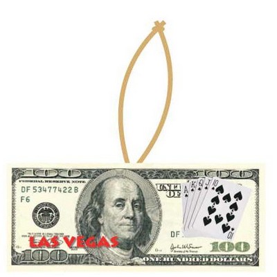 Las Vegas Royal Flush $100 Bill Ornament w/ Black Back (8 Square Inch)