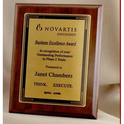 Rectangle Deluxe Traditional Plaque w/ Solid Brass Plate (8"x10")