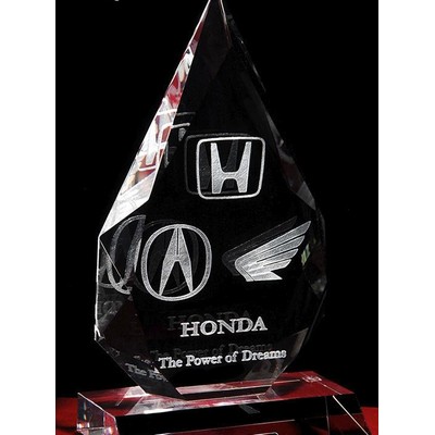 Crystal Water Drop Plaque w/Custom Etching (9")