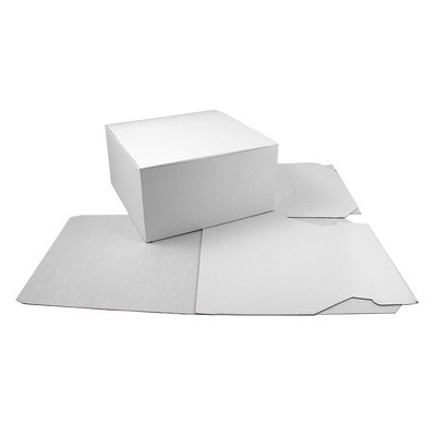 High Gloss White Folding Gift Box (10"x10"x6")