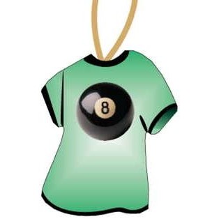 8 Ball Promotional T-Shirt Ornament w/ Black Back (4 Square Inch)
