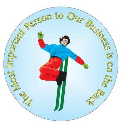 Skier Photo Hand Mirror (2½" Diameter)