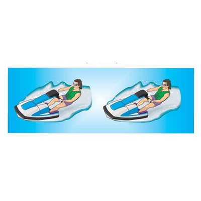 Jet Ski Panoramic Badge w/ Bar Pin (1 5/8"x4 5/8")