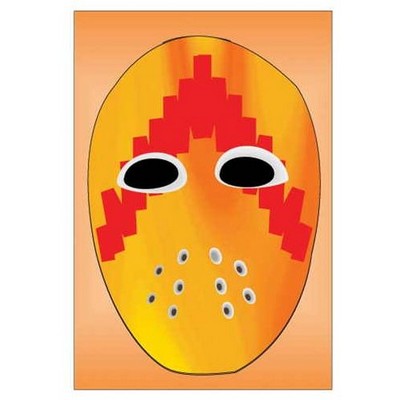 Hockey Mask Rectangle Badge w/ Bar Pin (2"x3")