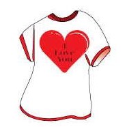 Heart T-Shirt Lapel Pin