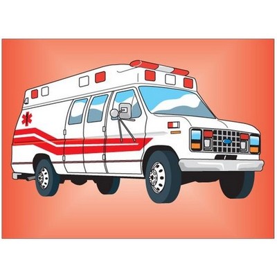 Ambulance Rectangle Badge w/ Bar Pin (2 1/2"x3 1/2")