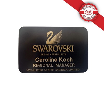 Custom Size Executive Oxidized Brass Badge with Screened Logo (6-10 Square Inches)