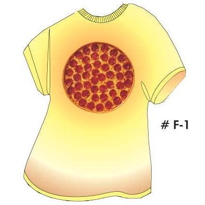 Pizza T-Shirt Acrylic Coaster w/Felt Back