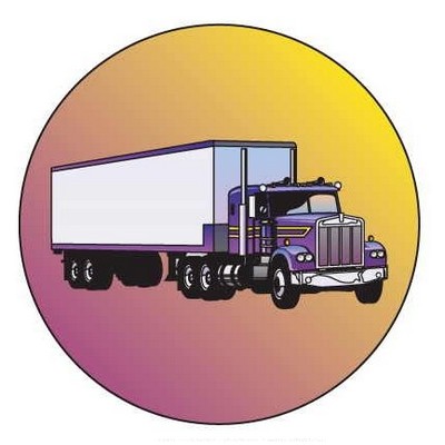 Diesel Truck Round Metal Photo Magnet (2 1/2")