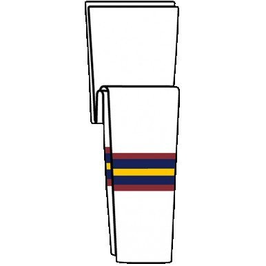 Atlanta Pro Series White & Gold Home Socks w/Red & Blue Stripes