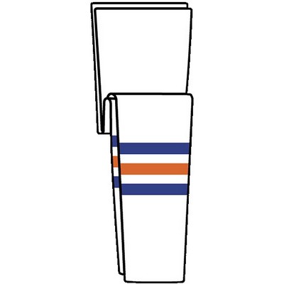 Edmonton Pro Series Custom White Home Socks w/Blue & Orange Stripes