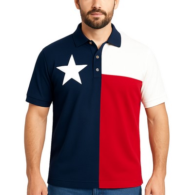 Men's Texas Flag Polo Shirt