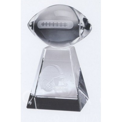 Medium Optical Crystal Clear Football w/Tall Base Award