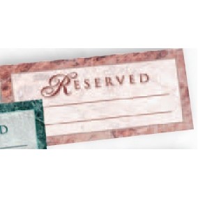 In Stock "Reserved" Parchment Look Burgundy Marble Table Tent