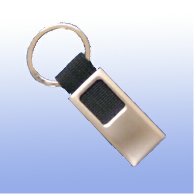 Metal Key Tag w/Canvas Strap