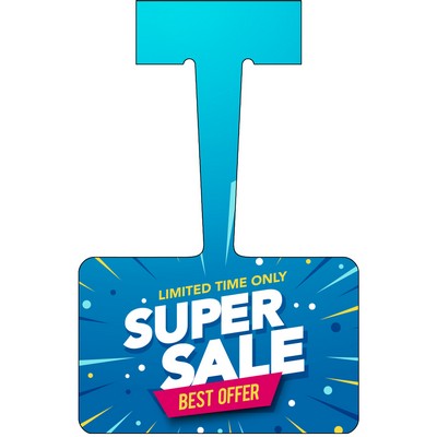 .010 White Gloss Plastic Shelf Dangler, 3.5"x5.5" Rectangle, Full Color