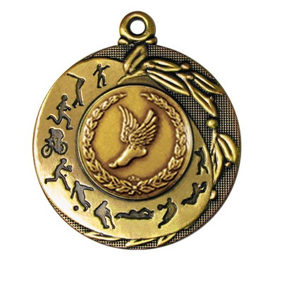 Stock Sport Silhouettes 2" Medal- Track Winged Foot