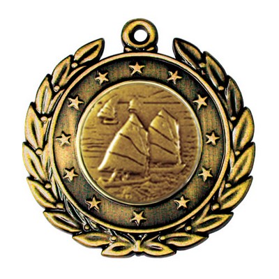 Stock Star Wreath 2" Medal- Sailing