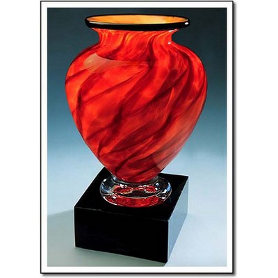 Firestorm Cauldron Vase w/ Marble Base (4.5"x7.5")