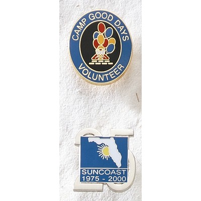 Series 3550 Economical Iron CloisEpoxy Lapel Pin (Up to 1")