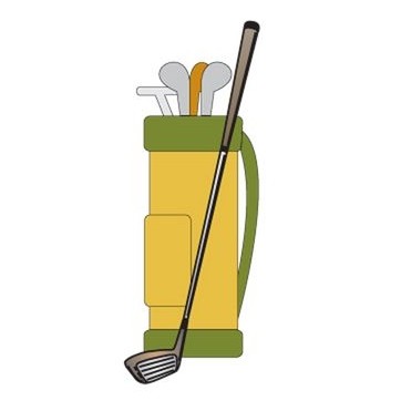 Golf Bag Promotional Magnet w/ Strip Magnet (10 Square Inch)