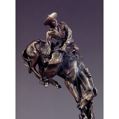 Vaquero/Cowboy on Bucking Horse Trophy w/Oblong Base (10"x15")