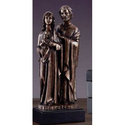 Standing Joseph & Mary w/Child Trophy & Rectangle Base (4"x9.5")