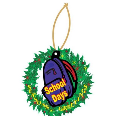 School Days Backpack Wreath Ornament w/ Mirrored Back (3 Square Inch)