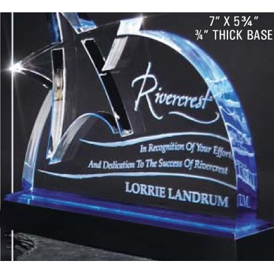 Blue Deep Lasered Star Award (7"x5 3/4")
