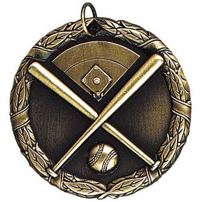 Medal, "Baseball with Crossed Bats" - 2"
