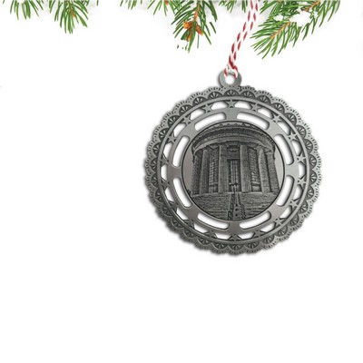 Custom Natural Pewter Christmas Ornament (2 1/2")